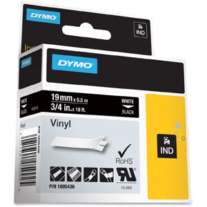 Dymo 1805436 Colour Coded Label - 12 mm Width - Permanent Adhesive - Thermal Transfer - Black - Vinyl