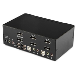 StarTech.com 2 Port Dual DisplayPort USB KVM Switch mit Audio - DisplayPort Desktop KVM Umschalter - 2 Computer - 1 Lokale