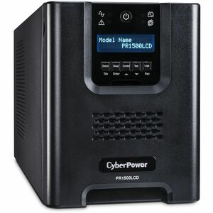 CyberPower PR1500LCD Smart App Sinewave UPS Systems - 1500VA/1500W, 120 VAC, NEMA 5-15P, Mini-Tower, Sine Wave, 8 Outlets,