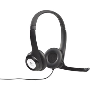 Logitech H390 Wired Over-the-head Stereo Headset - Black/Silver - Binaural - Ear-cup - 20 Hz to 20 kHz - 243.8 cm Cable - 