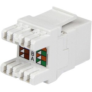 StarTech.com Jack Keystone Cat 6 180° - Jack a parete Cat6 Ethernet RJ45 bianco - Tipo 110 - Bianco