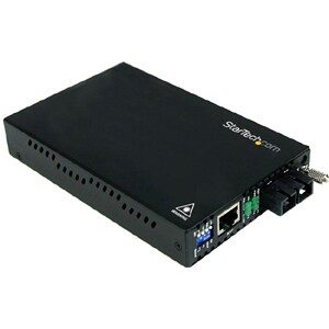 StarTech.com Transceiver/Media Converter - TAA Compliant - 2 Port(s) - 1 x Network (RJ-45) - 1 x SC - Duplex SC Port - Opt