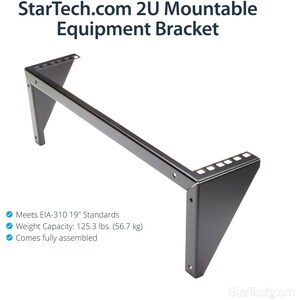 StarTech.com 2U 19in Steel Vertical Wall Mount Equipment Rack Bracket - Mount a server, network or telecommunications devi
