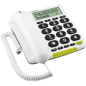 Doro PhoneEasy 312cs Standard Phone - White - Corded - Corded - 1 x Phone Line - Speakerphone - Hearing Aid Compatible