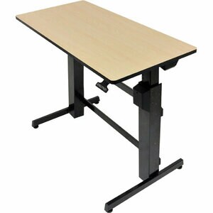 Ergotron WorkFit-D, Sit-Stand Desk (Birch Surface) - Birch Rectangle Top - 65 lb Capacity - Height Adjustable - 30.60" to 