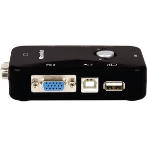 Hamlet KVM Switch per 2 PC + 3 Porte USB + VGA. Consente di condividere due PC o Notebook con un unica tastiera e mouse US