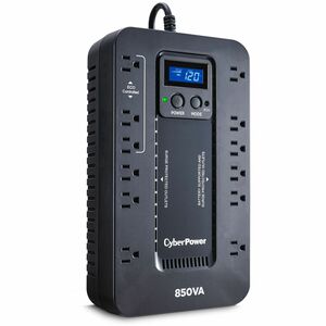 CyberPower UPS Systems EC850LCD Ecologic -  Capacity: 850 VA / 510 W - Compact - 8 Hour Recharge - 2.30 Minute Stand-by - 