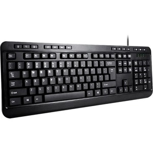 Adesso AKB-132 Multimedia Desktop Keyboard - Cable Connectivity - PS/2 Interface - 104 Key(s) - Media Player, Volume Down,