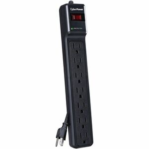 CyberPower CSB706 Essential 7-Outlets Surge Suppressor with 1500 Joules and 6FT Cord - Plain Brown Boxes - Black - 7 x NEM