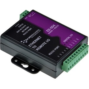 Brainboxes - Ethernet to 4 Digital IO and RS232 Serial Port - 1 x Network (RJ-45) - 1 x Serial Port - Fast Ethernet - Rail