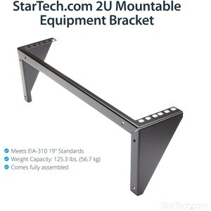 StarTech.com 2U 19in Steel Vertical Wall Mount Equipment Rack Bracket~ - 56.84 kg Load Capacity - 1