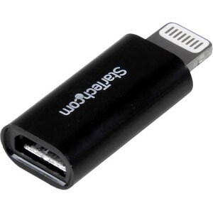 StarTech.com Black Apple 8-pin Lightning Connector to Micro USB Adapter for iPhone / iPod / iPad - 1 x 8-pin Lightning Pro