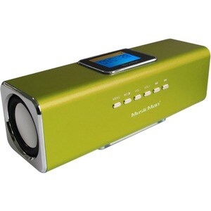 Système de Haut-Parleurs MusicMan 2.0 Portable - 6 W RMS - Vert - Fréquence 150 Hz à 18 kHz - Batterie rechargeable - USB