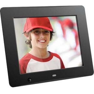 Aluratek 8 inch Digital Photo Frame with Motion Sensor and 4GB Built-in Memory - 8" LCD Digital Frame - Black - 800 x 600 