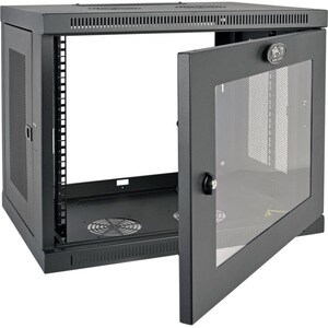 Tripp Lite by Eaton SmartRack 9U Low-Profile Switch-Depth Wall-Mount Mini Rack Enclosure, Clear Acrylic Window - For LAN S