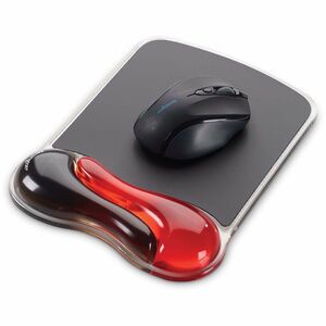 Kensington Duo Gel Mouse Pad - 25.4 mm x 184.1 mm x 241.3 mm Dimension - Red, Black - Gel - Slip Resistant - 1 Each