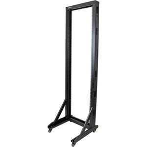 StarTech.com 2-Post 42U Mobile Open Frame Server Rack, Two Post 19in Network Rack with Casters, Rolling Open Rack for AV/D