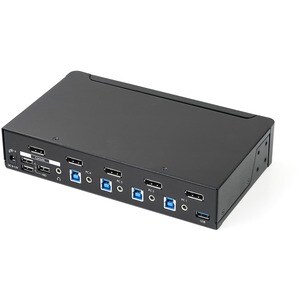 StarTech.com 4 Port DisplayPort KVM Switch - DP KVM Switch with Audio and Built-in USB 3.0 Hub for Peripherals - 4K 30Hz (