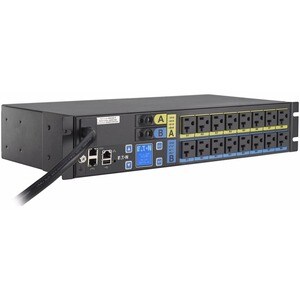 Eaton Managed rack PDU, 2U, L5-30P input, 2.88 kW max, 120V, 24A, 10 ft cord, Single-phase, Outlets: (16) 5-20R - Switched