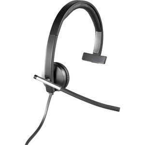 Logitech H650e Wired Over-the-head Mono Headset - Monaural - Supra-aural - 50 Hz to 10 kHz - Noise Cancelling Microphone -