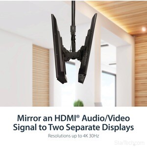 StarTech.com Signal Splitter - to 30 Hz - 3840 × 2160 - 1 x HDMI In - 2 x HDMI Out