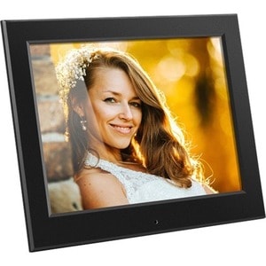 Aluratek 8" Slim Digital Photo Frame with Auto Slideshow Feature - 8" LCD Digital Frame - Black - 1024 x 768 - Cable - 4:3