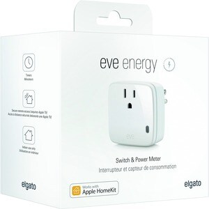 Eve Switch & Power Meter with Apple HomeKit Technology, Bluetooth Low Energy - 1 x AC Power Plug - 1 x Type B Receptacle -