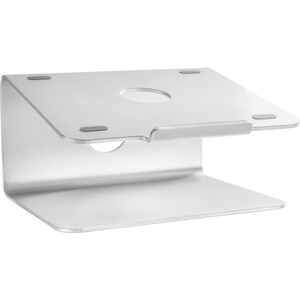 Raised and Rotatable Aluminium Laptop Stand - Up to 43.2 cm (17") Screen Support - 24 cm Depth - Desktop - Silicone, Brush