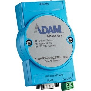 Advantech 1-port RS-232/422/485 Serial Device Server - Twisted Pair - 1 x Network (RJ-45) - 1 x Serial Port - 10/100Base-T