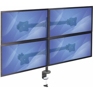 StarTech.com Quad Monitor Mount - Articulating - Clamp or Grommet Mount - Monitors up to 24â€ - VESA Mount - 4 Monitor Se