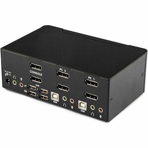 StarTech.com 2 Port DisplayPort Dual-Monitor KVM Switch - DisplayPort KVM - 4K 60 Hz - Access two dual-monitor computers a