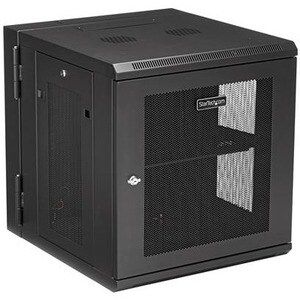 StarTech.com 4-Post 12U Wall Mount Network Cabinet, 19" Hinged Wall-Mounted Server Rack for IT Equipment, Flexible Lockabl