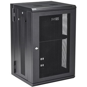 StarTech.com 4-Pfosten 18HE Wand Netzwerkschrank, 19" aufklappbares Wand Server Rack für IT Geräte, abschließbares Rack - 