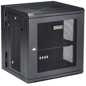 StarTech.com 12U Wandmontierbar Rackschrank für Server, LAN-Schalter, Patchfeld431,80 mm Rack Depth - Schwarz - Stahl, Gef