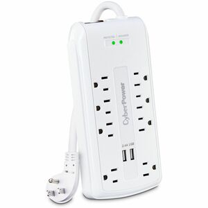 CyberPower CSP806U Professional 8-Outlets Surge Suppressor - 8 x NEMA 5-15R, 2 x USB - 3000 J - 120 V AC Input - Fax/Modem