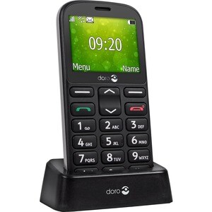 Téléphone portable standard Doro 1361 - Écran - Écran 6,1 cm (2,4") LCD QVGA 240 x 320 - 8 Mo RAM - Noir - Barre - 2 Suppo