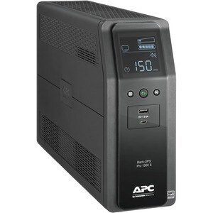 APC by Schneider Electric Back-UPS Pro BR1500MS 1.5KVA Tower UPS - Tower - 16 Hour Recharge - 120 V AC Input - 120 V AC Ou