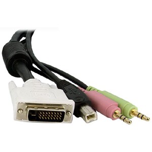 StarTech.com 6 ft 4-in-1 USB DVI KVM Switch Cable with Audio - Connect high resolution DVI video, USB, and audio all in on