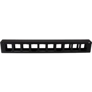 StarTech.com 1U Horizontal Finger Duct Rack Cable Management Panel with Cover - Cable Management Panel - Black - 1U Rack H