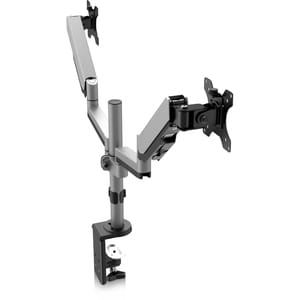 V7 DM1DTA-1E Desk Mount for Monitor - Silver - 2 Display(s) Supported - 81.3 cm (32") Screen Support - 16 kg Load Capacity