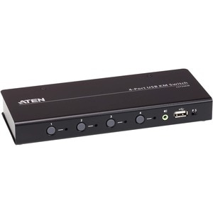 ATEN 4-port USB Boundless KM Switch - 4 Computer(s) - 1 Local User(s) - 1 x Network (RJ-45) - 8 x USB - Rack-mountable