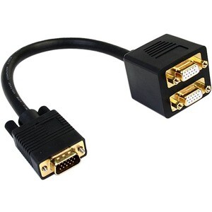 StarTech.com VGASPL1VV 30,48 cm VGA Videokabel - 1 Stück - Splitterkabel - Unterstützt bis zu2048 x 1536 - Golden Beschich
