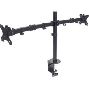 Manhattan Dual Desk Mount for TV & Monitors (Full Motion), For screens 10" to 27", Clamp Assembly, VESA compatibility: 75x