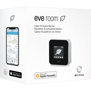 Eve - Room Indoor Air Quality Monitor - Indoor Air Quality Monitor for tracking VOC, temperature & humidity, display, no b