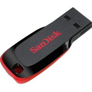 SanDisk Cruzer Blade 64 GB USB 2.0 Flash Drive - Blue - 128-bit AES
