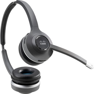 Cuffie Cisco 562 Wireless Over-the-head Stereo - Nero/Argento - Binaural - Supra-aural - 9144 cm - DECT 6.0 - 90 Ohm - 50 