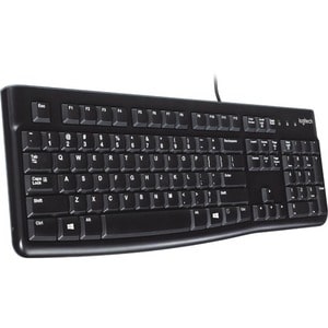 Logitech K120 Keyboard - Cable Connectivity - USB Interface - Greek - Black - Netbook, Desktop Computer, Notebook, Server 