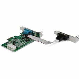 StarTech.com 2-port PCI Express RS232 Serial Adapter Card - PCIe Serial DB9 Controller Card 16950 UART - Low Profile - Win