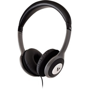 V7 HA520-2EP Kabel Kopfbügel Design - Binaural - Stereo Kopfhörer - Schwarz, Grau - 20 Hz - 20 kHz Frequenzgang - Ohrumsch