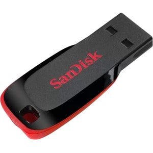 SanDisk Cruzer Blade 64 GB USB 2.0 Flash Drive - Black, Red - 128-bit AES - 5 Year Warranty